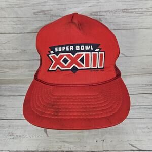 Super Bowl XXIII Vintage Trucker Cap Winston 1988 Snapback Hat Red Dingy